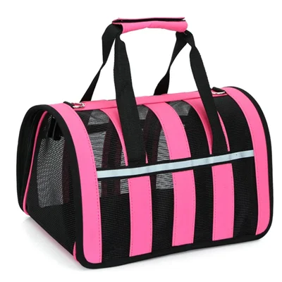 JM0809212 Size S 600D Oxford Cloth Pet Carrier Bag Breathable Foldable Dog Cat Carrying Bag Gift - Rose