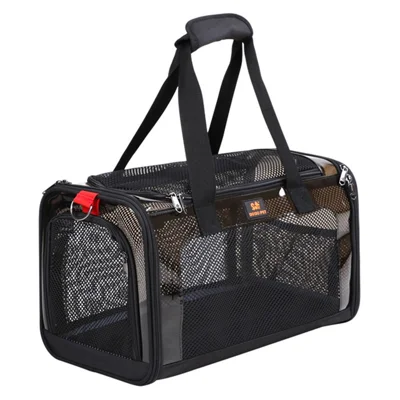 DODOPET MV Size S Breathable Pet Gift Carrier Bag Dog Cat Crossbody Tote Bag - Black