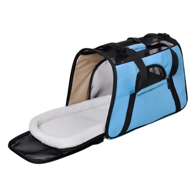 YF-0644 Size M Breathable Pet Carrier Bag Oxford Cloth Dog Cat Crossbody Tote Bag - Baby Blue