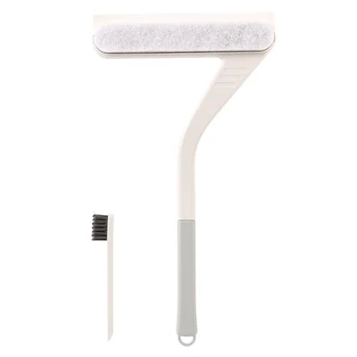 Glass Scraper PP+TPR+Sponge Cleaning Brush Window Squeegee Wiper Tile Cleaner - White