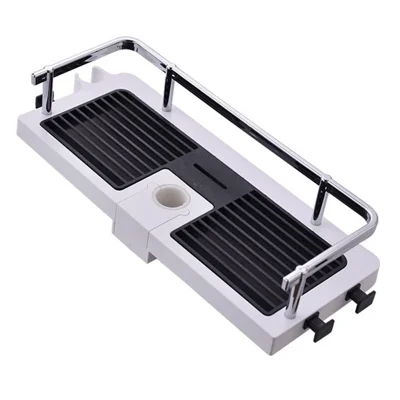 Bathroom Shower Storage Rack Organizer No Drill Lifting Rod Shower Head Holder Shampoo Tray