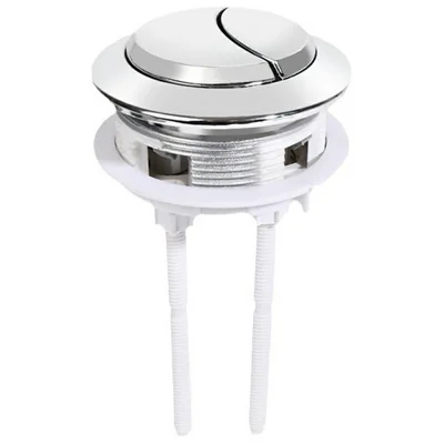 Size S Toilet Tank Flush Button Dual Push Universal Toilet Flush Round Switch - White