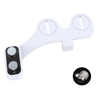 Smart Toilet Bidet Attachment Non-Electric Cold Water Dual Nozzle for Feminine Rear Cleaning -  Brass Joint