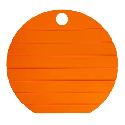 Portable Silicone Cutting Board 30cm Round Folding Kitchen Chopping Board for Camping Outdoor - Orange