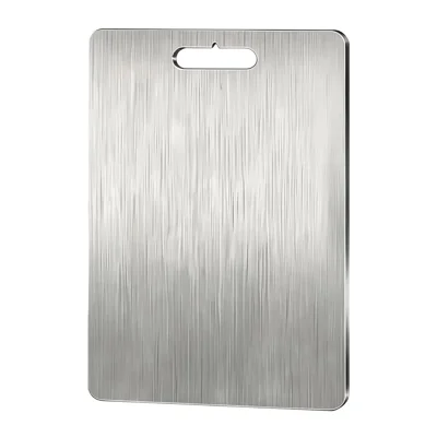 Planche à Découper en Titane Pur 25 x 15 cm, Planche à Découper Antimicrobienne Double Face pour Cuisine (Sans BPA, Sans FDA)