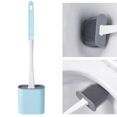 Escova de Limpeza para Vaso Sanitário 6905 com Cerdas Macias de Longa Duração e Base - Azul Celeste