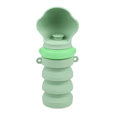 Portabel vikbar hundvattenpump Present för utomhusresor Silikon hundskål (BPA-fri, FDA / CPC / LFGB-certifierad) - Grön