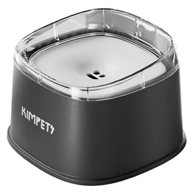 KIMPETS Hunds- och Kattvattenhållare 2L Flytande Anti-Splash, Håller Munnen Torr, Automatisk Näring för Katter och Hundar - Svart / Vit