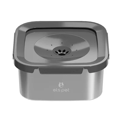ELSPET 4.5L Stainless Steel + PP Floating Pet Water Bowl Anti-Spill Splashproof Detachable Dishwasher-Washable Dog Drinking Bowl - As Shown