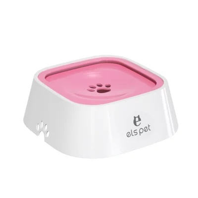 Bol d'eau pour animaux ELSPET à flotteur ABS + PP, distributeur détachable résistant aux renversements pour maison et voiture - Rose