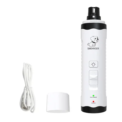 SMEHNSER M3 Lime à Ongles pour Animaux de Compagnie Rechargeable par USB, Tondeuse Électrique Automatique avec Lumière LED pour Chat Chien - M3