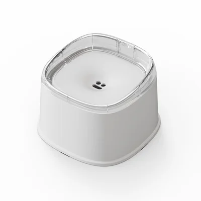 Floating Pet Water Bowl 2200ml Adjustable Water Flow Splash-Proof Design for Cats and Dogs (BPA Free, No FDA) - White