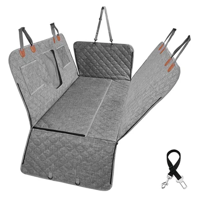 CZD-U-07 Car Rear Seat Pet Mat Widened Support Board Vehicle Dog Cushion - Grey Cationic Fabric