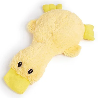 Dog Sound Toy Anti-Bite Plush Flat-Billed Duck Pet Gift Dog Teething Interactive Toy - Yellow