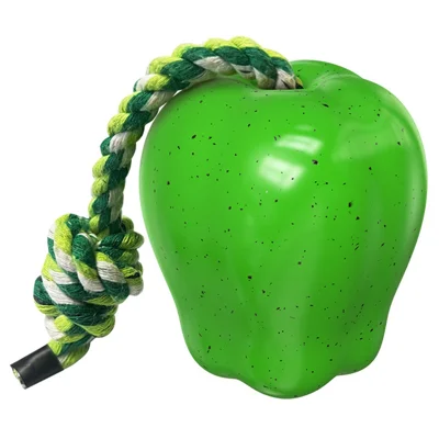 PG-01 TPR Dog Squeaky Chew Toy Gift Apple Fruit Pet Teething Toy (BPA Free, CPC / FDA / RoHS Certified) - Green