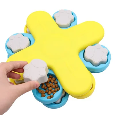 3-lagiges Hunde-Puzzle-Spielzeug Langsames Futter-Interaktives Leckerlispende für die Haustierausbildung (BPA-frei, ohne FDA) - Gelb