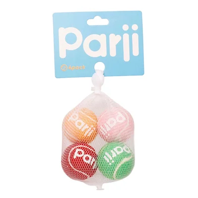 PARJI 4 шт. мини-мячи 4 см, пищащие игрушки для собак, резиновые фетровые теннисные мячи для собак, кошек