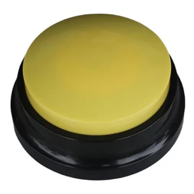 Botão de Gravação de Voz a Bateria para Comunicação com Cães, Presente para Animais de Estimação, Dispositivo de Treino com Campainha - Amarelo