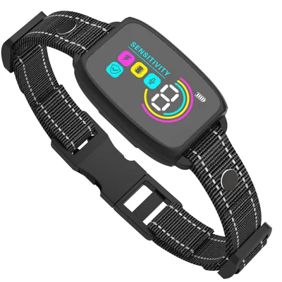 773 LCD Color Screen Anti Bark Collar Dogs Sound Activated Pet Training Device Gift (CE FCC UN38.3 MSDS Certified) - Black