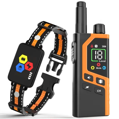 Collier d'éducation pour chien D710, portée 1000 m, télécommande, anti-aboiement, choc électrique, vibration, pour entraînement d'animaux de compagnie - Orange