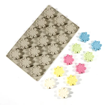 Molde de Silicona en Forma de Flor TC2512 con 15 Cavidades, Molde para Chocolate y Repostería de Grado Alimenticio para Decoración de Pasteles y Galletas Caseras (Sin BPA, Sin FDA)