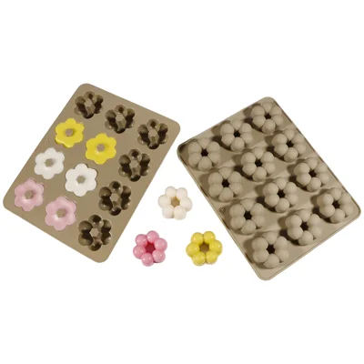 TC2601 Molde de Silicona en Forma de Flor de 12 Cavidades para Chocolate, Herramienta para Hornear y Decorar Pasteles para Repostería Casera (Sin BPA, Sin FDA)