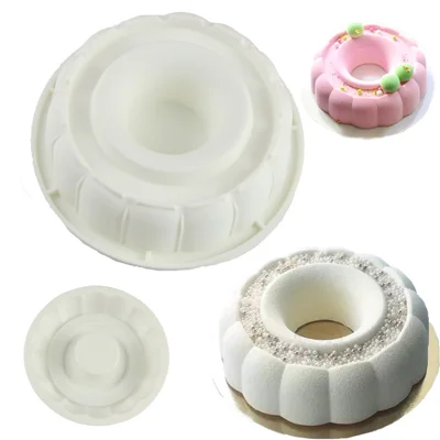 Molde para Pasteles de Silicona con Diseño de Flor de Calabaza 164532 20x5cm, Molde para Hornear para Chiffon, Donut, Mousse, Chocolate (Sin BPA, Sin FDA) - Blanco