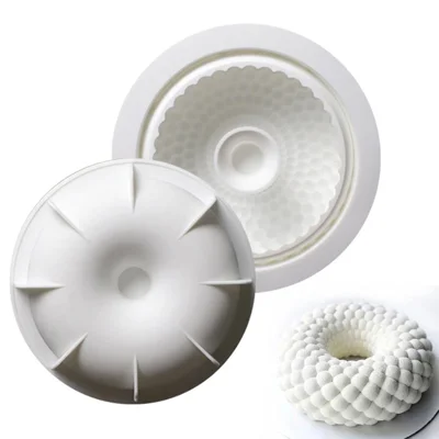 Molde Redondo para Tarta de Anona 184469, Molde para Hornear de Silicona, Molde para Pasteles de Grado Alimenticio sin BPA para la Elaboración de Postres (sin FDA) - Blanco