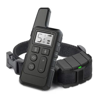 Collier électronique anti-aboiement avec télécommande 500 m, vibration et choc, cadeau pour chien et animal de compagnie - Noir