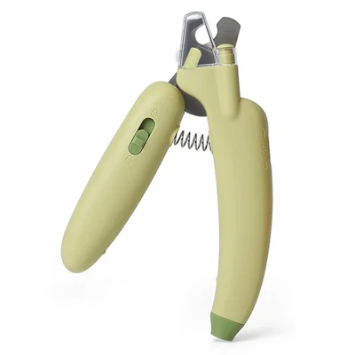 AIWO Banaanvormige Nagelschaar voor Huisdieren Anti-Knipsel Bloedvat Hond Kat Klauwschaar met LED-licht ST - Wit Licht / Groen