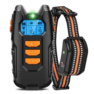 Collier antiaboyage électronique pour chien de compagnie PM101 avec télécommande - Orange