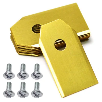 6PCS 35x18x0.75MM For Husqvarna Lawnmower Stainless Steel Blade with 1 Hole - Gold
