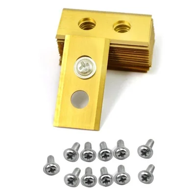 12Pcs Replacement Robotic Mower Blades Stainless Steel Blade with Screws for Worx Landroid Lawn Machine 32*18*0.9mm - Gold
