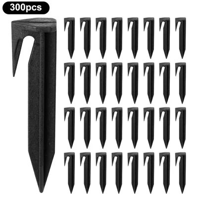 300Pcs 8.5cm Lawn Mower Ground Staples Edging Stakes Plastic Yard Garden Boundary Wire Anchor Pegs
