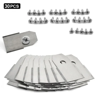 30Pcs for Husqvarna Lawn Mower Stainless Steel Replacement Cutting Blades, 35x18mm - Silver