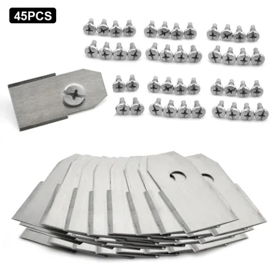 45Pcs for Husqvarna Lawn Mower Stainless Steel Replacement Cutting Blades, 35x18mm - Silver