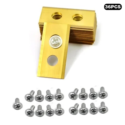 36Pcs for Worx Landroid Robotic Lawn Mower Stainless Steel Replacement Blades, 36x18x0.9mm - Gold
