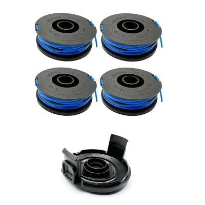 RSJA-01+RSJA-01-1 For Spear & Jackson GT600 / GT450 Lawn Mower 4 Replacement Spool + Spool Cap