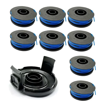 RSJA-01+RSJA-01-1 For Spear & Jackson GT600 / GT450 Lawn Mower 8 Replacement Spool + Spool Cap
