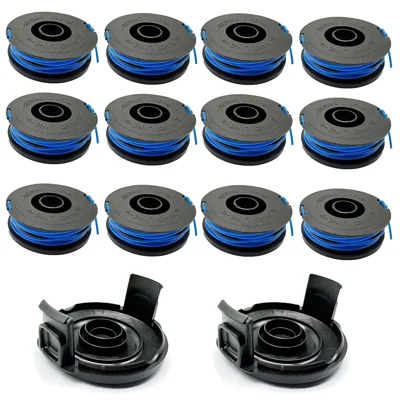 RSJA-01+RSJA-01-1 For Spear & Jackson GT600 / GT450 Lawn Mower 12 Replacement Spool + 2 Spool Cap