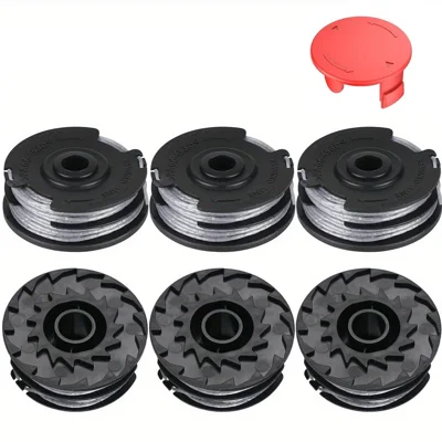 1 Set For Bosch 6PCS Lawn Mower Trimmer Spools 9 + 1 Protection Cap 1600A00X61, 1600A00DU0, F016L724381