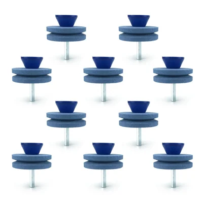 10Pcs Lawn Mower Blade Sharpener Double-Layer Universal Rotary Garden Tool - Blue