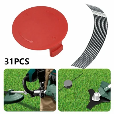 30 Trimming Wires+1 Mower Cap for Bosch AFS 23-37 Lawn Mower Replacement Parts