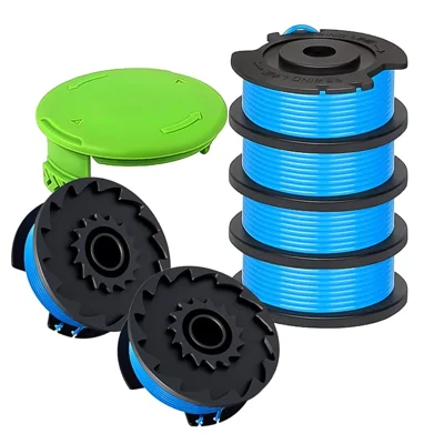 For Greenworks BST4000  /  ST40L00  /  2100702 6 Nylon Rope Spool + 1 Lawn Mower Spool Cap, 29252&29092