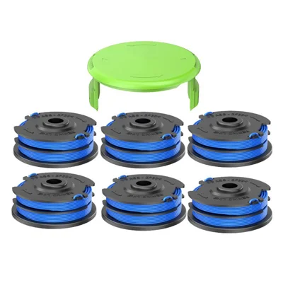 For Greenworks Lawn Mower 6 Nylon Rope Line Spool + 1 Spool Cap Set, 29082  /  29242