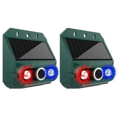 N911Z 2 Répulsifs Solaires à Ultrasons pour Oiseaux avec LED Clignotante et Capteur de Mouvement pour Effaroucher les Pigeons
