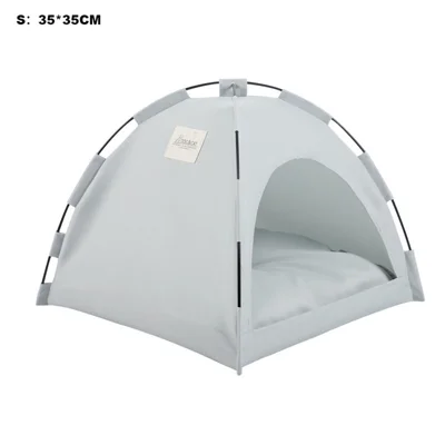 DOG &CAT Outdoor Pet Tent Breathable Foldable Pet Cage S 35 x 35CM For Pets Under 5 Pounds Portable Travel Bed - Light Grey