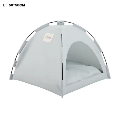 DOG &CAT Outdoor Pet Tent Breathable Foldable Pet Cage L 50 x 50CM For Pets Under 15 Pounds Portable Travel Bed - Army Green - Light Grey