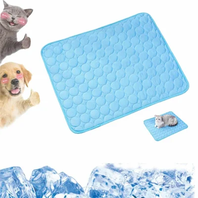 Size XS Pet Cooling Mat Summer Self Cooling Non Slip Sofa Blanket for Dog Cat Gift, 40 x 30cm - Blue