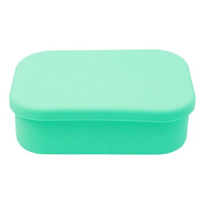 3-Compartments Silicone Lunch Box with Lid Microwave Safe Food Storage Container (BPA Free, No FDA) - Green
